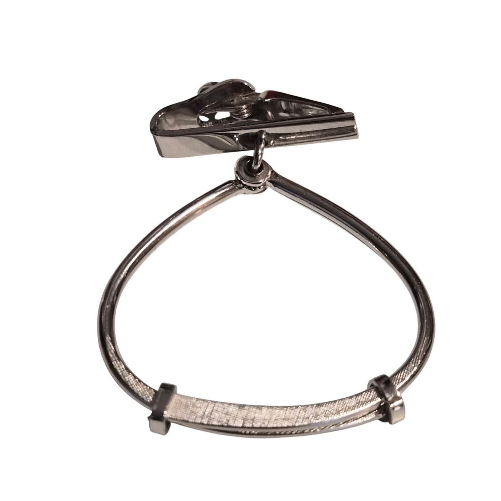 Vintage Swank Silver Tie Clip Loop Mid Century MCM Dapper Retro Mens Accessory